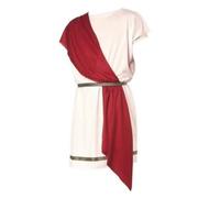 Colcolo Men Performance Costume Roman Outfit Tunic Robe Cloak Belt Detail Polyester Stage Apparel Suitable for Theatrical Performances Cultural Festivals, S, Adult Short