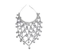 Colcolo Mesh Rhinestone Headband Headwear Wide Mesh Headpiece Cap for Weddings Birthdays, Silver