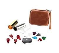 Colcolo Metal and Glass Slides, Sturdy Thumb Finger Picks with Bag, Instrument Accessories for Strings Instrument Banjo Guitar, 60mm