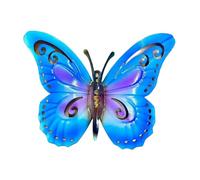 Colcolo Metal Butterfly Wall Decor, 3D Hanging Decoration Ornament Wall Stickers, Colorful Butterfly Wall Art Decor Sculptures for Farmhouse Hallway Yard Garden Porch Patio, Blue