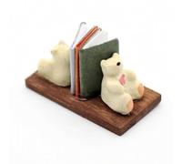 Colcolo Miniature Dollhouse Shelf Bookcase Display Stand Rack With Cozy Reading Theme And Handmade Craft Details On Wooden Base suitable for miniature