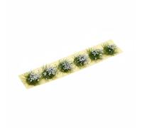 Colcolo Miniature Flower Tufts For Dollhouse Figurine Model Scenery Grass Tufts Decor For Diorama Garden Railway Layouts Suitable For Fairy Garden Crafting, White
