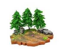 Colcolo Miniature Landscape Kit Diorama Set Scenic Base Trees Rocks Composite Material with Handmade Finish Suitable for Craft Practice Photography Props, Forest Scene Material Kit