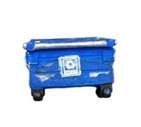 Colcolo Miniature Scene Prop 1 64 Scale Trash Can Model Bin Container Prop With Printed Front Symbol Resin With Open Top Design Suitable for Scale Environments Model Towns Hobby Scenes, Blue