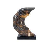 Colcolo Modern Marble Sculpture Decorative Statue Ornament Figurine With Ebony Rectangular Base For Balanced Support Suitable, 225 80 305mm, B137 Black Gold Flower Marble + Mongolian Black Marble
