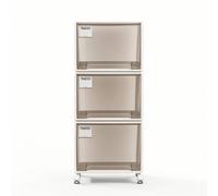 Colcolo Modular Storage Cabinet Drawer Organizer Storage Unit Chest with Front and Mobile Casters PP Build Suitable for Closets bedrooms Dorm Rooms Rental Homes, Tea Transparent, 45 30 57.3cm