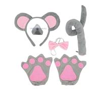 Colcolo Mouses Ears Headband Costume Mice Ears Long Tail for Halloween New Year Holiday, 6 Pieces