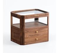 Colcolo Multi Compartment Contain Wooden Desktop Organizer With Framed Sides And Rounded Corners For Keeping Countertops Neat And Accessible, Bw 2-Drawer Cabinet