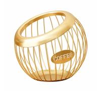 Colcolo Multi-Functional Coffee Capsule Holder | expansive oval Opening, unified Circular Base, Metal Fruit Basket, for Dining Table , Gold