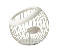 Colcolo Multi-Functional Coffee Capsule Holder | expansive oval Opening, unified Circular Base, Metal Fruit Basket, for Dining Table , White