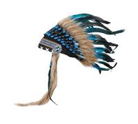 Colcolo Native American Indian Headdress Decoration Festival Adults Kids Show Headpiece, Lake Blue