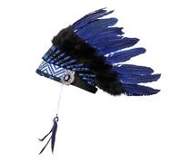 Colcolo Native American Indian Headdress Decoration Festival Adults Kids Show Headpiece, Navy Blue
