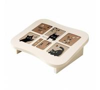 Colcolo Office Footstool Under Desk Foot Rest Stool Riser Support with Tilted Foot to Improve Seated Posture and Solid Base, Small, 34x24x14cm, Meow Fun Time White Slanted Small