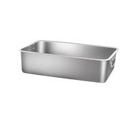 Colcolo Open Cat Litter Box Large Metal Litter Box Stainless Steel Easy to Clean with High Sides Pet Cat Toilet Sand Box Kitten Potty Toilet, Never Absorbs Odor, Durable Rustproof 45x35x10cm