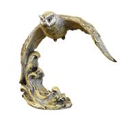 Colcolo Owl Figurine Decorative Statue Desktop Ornament, Animal Sculpture for Desk, Table Centerpiece, Bedroom, Housewarming Gift, Bronze Flying