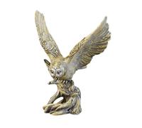 Colcolo Owl Figurine Decorative Statue Desktop Ornament, Animal Sculpture for Desk, Table Centerpiece, Bedroom, Housewarming Gift, Bronze Landing