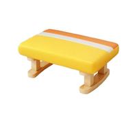 Colcolo Padded Foot Stool, Foot Rest with Wooden Legs, 41x30x18cm Modern Rectangle Chair Step Stool for Bed, Dining, Couch Living, Yellow