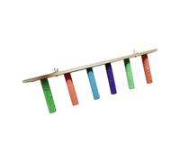 Colcolo Parrot Perch Stand Climbing Ladder Easy Installation Paw Grinding Stick Bird Window/Bath/Car/Travel Perch Toy for Lovebird, 6 tier