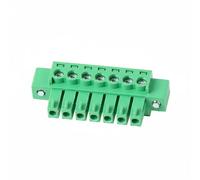Colcolo Pcb Terminal Block Connector Screw Terminal Pluggable Block Mounting Tabs AWG 28-16 Pitch 3.81mm PA66 Nylon Flame Retardant Reliable Electrical Link, 7P, Single Plug