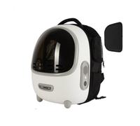 Colcolo Pet Carrier Astronaut Backpack Front Vent Mesh Sides Shoulder Strap Carry Construction sponge layer base feet suitable for commuting short trips, White, Upgraded Version With Fan