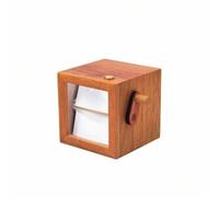 Colcolo Photo Album Mechanism Mechanical Flipbook Box Wooden Photo Viewer Hand Crank Animation Cube With Front Viewing Window, Solid Orange Wood 16 Sheets, DIY