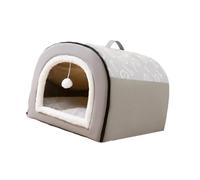 Colcolo Portable Dog House Dog Tent Pet Shelter Soft Kennel Bed Comfortable Warm Soft Nest 2 in 1 Dog Cat Bed for Floor Indoor Snooze, gray XL