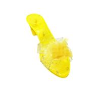 Colcolo Princess Shoes Sandals Decoration Heels Slip on Shoes for Kids Pretend Play Toy for Summer Party Supplies Role Playing Beach, Yellow