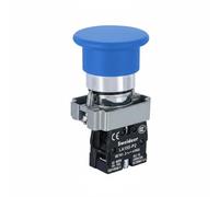 Colcolo Push Button Switch Round Momentary Button Control Switch Panel Switch Electrical Switch With Self Reset Long Service Life IP65 Suitable for Production, Blue, 1NO Bc61