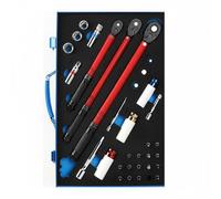 Colcolo Ratchet Wrench Click Driver with Fine Tooth Ratchet and Clear Markings for Control Suitable for auto Garage tasks do it Yourself Projects, Red Blk 88226A 33-Pc