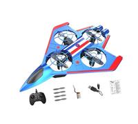 Colcolo RC Plane 2.4Ghz Remote Control Foam Airplane Toy, Quadcopter, Hovering, LED Light, 360 Flip Rotation Mode, 6CH Roll Fixed Wing Aircraft Anti Falling Easy to Beginners, Blue Red 2 Batteries