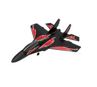 Colcolo RC Plane Foam RC Airplane with Light, Easy to Control 28.5x21cm Outdoor ing Toys Jet Fighter Toys 2 Channel RC Glider for Beginner Adults (Black A)