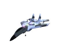 Colcolo RC Plane Foam RC Airplane with Light, Easy to Control 28.5x21cm Outdoor ing Toys Jet Fighter Toys 2 Channel RC Glider for Beginner Adults (Black-B)