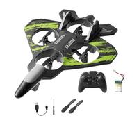 Colcolo RC Plane Toy for Kids, 2.4Ghz Remote Control Foam Airplane Toy, Quadcopter, Hovering, 360 Flip and Rotation Mode, 2 Speeds Adjustable, 6CH Roll Fixed Wing Aircraft Toys Gifts, 1 Battery,Green