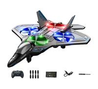 Colcolo Remote Control Airplane with Colorful LED Lights Adjustable Speed 2.4G Roll Hobby Glider Kids Gifts RC Plane Fighter, 360 Flip Rotation Mode, 6CH Roll Fixed Wing Aircraft Anti Falling, Blue