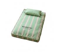 Colcolo Removable Pet Bed Cushion Pillow Set With Removable Washable Cover Supportive Padded Pad Twill Texture Raised Sides For Security Suitable for bedrooms living use, Green Stripe, 78 52 16cm