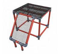 Colcolo Reptile Basking Turtle Stand Aquatic Rest Grid Top suitable for tank placement animal habitat, Red And Gray, 40 32 32cm