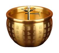 Colcolo Retro Oil Lamp Adjustable Brightness Gift Home Decoration,Butter Lamps Holder Ghee Lamp Holder for Religious Diwali Worship, Style A