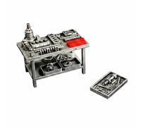 Colcolo Scale Garage Display 1/64 Workbench Model Engine Bench Diorama Accessory Miniature Table Resin Construction for hobby enthusiasts seeking realism car displays workshops home decoration, A Set