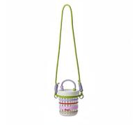 Colcolo Sealed Container Double Layer Drainer Cup Food Storage Cup Snack Holder Fruit Cup with Silicone Sealing and Portable Handle for Fresh Snacks on the Commuting Road Trips, with Lanyard
