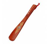 Colcolo Shoe Wooden Footwear Helper With Long Handle Heel Guide Shell Carved Finish Smooth Solid Wood Surface Suitable for Home Use Elderly Limited Mobility Busy Mornings, Pear Wood, 22cm