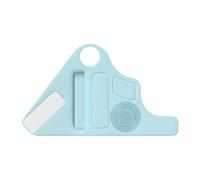 Colcolo Silicone Brush Cleaning Mat Make up Assistant Tool Organizer for Storage Portable Silicone Makeup Brush Holder for Eyeliner, Blue