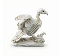 Colcolo Skeleton Bird Display Vulture Statue Figurine Sculpture Ornament With Resin Bone Look Gothic Touch Exposed Ribcage Head On Ornate Stand suitable for