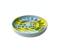 Colcolo Slow Eating Bowl Dog Licking Feeder Plate Slow Feed Dish With Maze Top Pure Silicone Surface Suitable for Busy Owners Portion Control Kennel Feeding Apartment Living, Lime Green