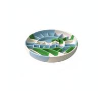 Colcolo Slow Eating Bowl Dog Licking Feeder Plate Slow Feed Dish With Maze Top Pure Silicone Surface Suitable for Busy Owners Portion Control Kennel Feeding Apartment Living, Snow Mountain
