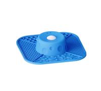 Colcolo Slow Feeder Bowl Licking Mat Feeder Lick Pad Dog Bowl Silicone Tray With Raised Core Textured Non Slip Base Easy Rinse suitable for anxious eaters crate routines visits, Blue, Small