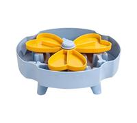 Colcolo Slow Feeder Dog Bowl Elevated Cat Bowl Slow Down Eating Enrichment Toy Puzzle Feeder Feeding Dish for Small Large Cats Dogs, Blue Yellow