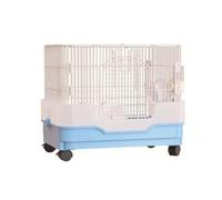 Colcolo Small Pet Enclosure Easy to Clean Small Pet Cage with Caster Wheels Spacious for Home Use, Blue Double Layer