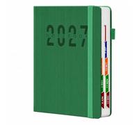 Colcolo Spanish Schedule Notebook 2027 Half Letter Size Planner With Horizontal Ruled Pages Colored Index Tabs Wire Glue Binding Suitable For Work Study Daily Life, Green