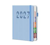 Colcolo Spanish Schedule Notebook 2027 Half Letter Size Planner With Horizontal Ruled Pages Colored Index Tabs Wire Glue Binding Suitable For Work Study Daily Life, Blue