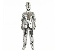 Colcolo Stage Performance Suit Mirror Costume Outfit Ensemble Reflective Jacket Trousers Set With Shoes Blended Mirror Coating Supports Agile Choreography, Silver, L